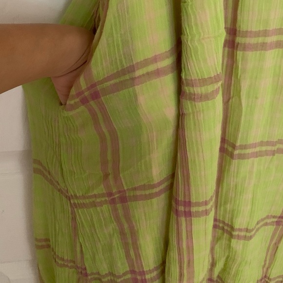 Free people plaid sundress dress with an open back - Picture 8 of 16